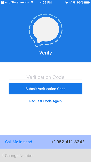 Submit the verification code.